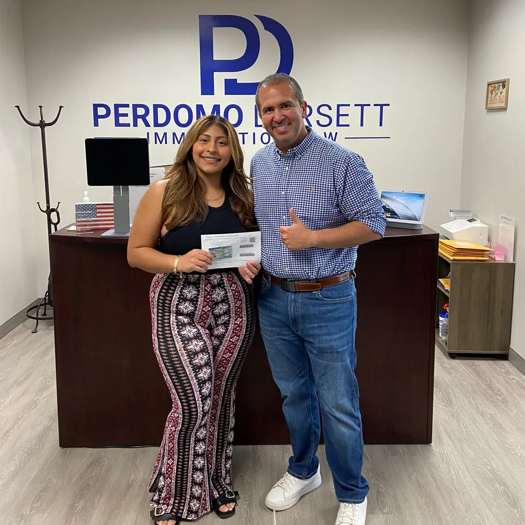 Immigration Success Stories - Adjustment of Status Approved by Attorney Luiggi Perdomo in Dallas, Texas thanks to the Perdomo Dorsett Immigration Law Firm